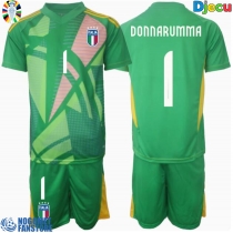 Italija Gianluigi Donnarumma #1 Golmanski Gostujuci Dres za djecu EP 2024 Kratak Rukav (+ Kratke hlače)